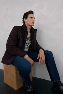 Pedro del Hierro Chaqueta acolchada rombos Burdeos Sale