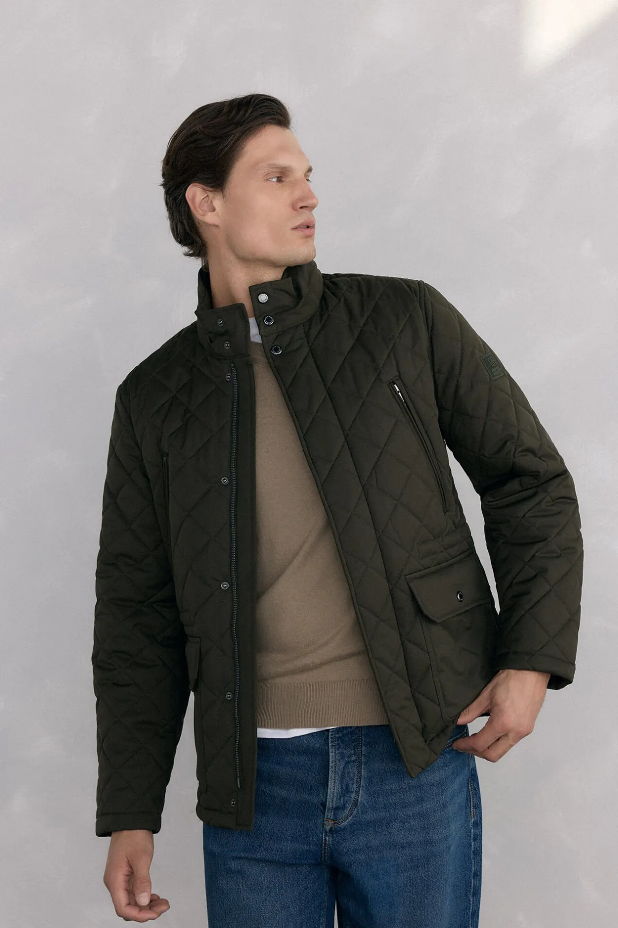 Pedro del Hierro Chaqueta acolchada rombos Verde Discount