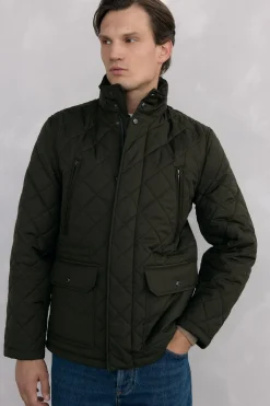 Pedro del Hierro Chaqueta acolchada rombos Verde Discount