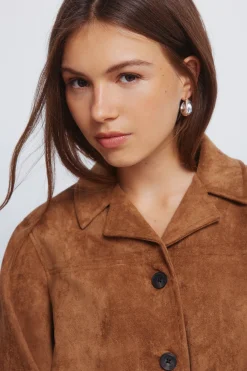 Springfield Chaqueta antelina corta botones nude New