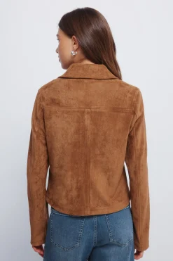 Springfield Chaqueta antelina corta botones nude New