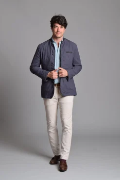 Cloking Chaqueta Austriaca Lino y Ante Azul marino Sale