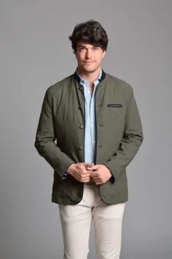 Cloking Chaqueta Austriaca Lino y Ante Verde Online