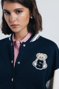 Springfield Chaqueta beisbolera oso azul New