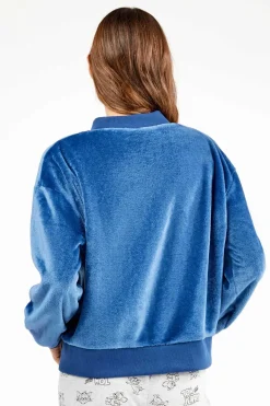 Gisela Chaqueta bomber de peluche mujer azul Clearance