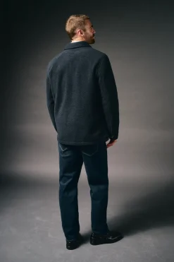 OOTO Chaqueta bouclé cuello camisero Azul marino New