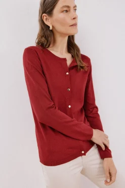 Cortefiel Chaqueta básica botones Granate Sale