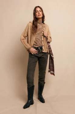 Slowlove Chaqueta capucha punto Beige