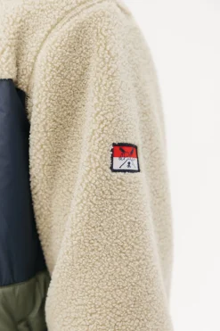 elPulpo Chaqueta combinada nylon y borreguillo Beige Best