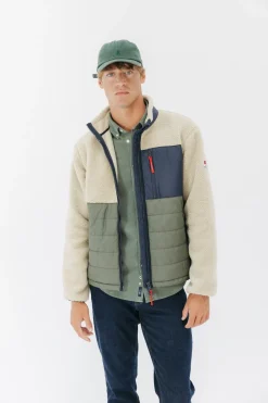 elPulpo Chaqueta combinada nylon y borreguillo Beige Best