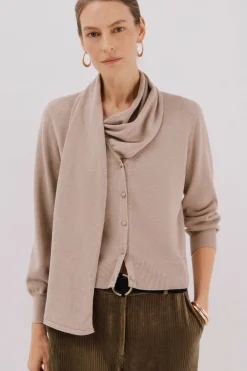 Cortefiel Chaqueta con bufanda Beige Outlet