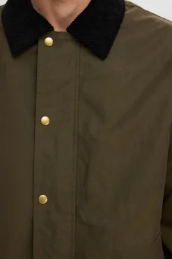 Selected Chaqueta con cuello de pana repelente al agua. Verde Outlet