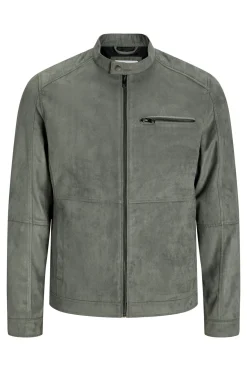 Jack & Jones Chaqueta con efecto piel gris Sale