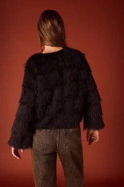 Slowlove Chaqueta con flecos Negro