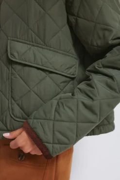 Springfield Chaqueta corta acolchada cuello pana kaki Online