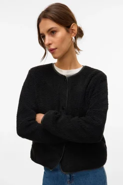 Vero Moda Chaqueta corta borrego Negro Outlet