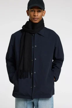 Selected Chaqueta corta con cuello confeccionada con materiales reciclados Azul marino New