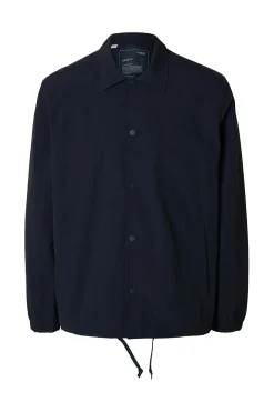 Selected Chaqueta corta con cuello confeccionada con materiales reciclados Azul marino New