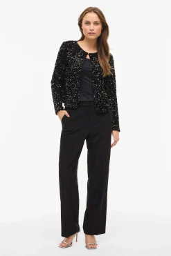 Vila Chaqueta corta con lentejuelas Negro New