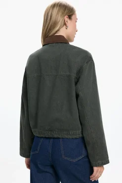 Vero Moda Chaqueta corta cuello contraste Verde Sale