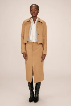 Grace & Mila Chaqueta corta de ante sintético Beige Best