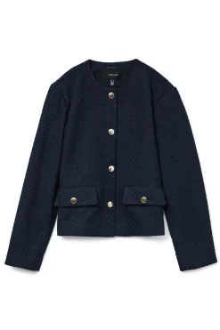 Vero Moda Chaqueta corta de Tweed Azul marino Hot