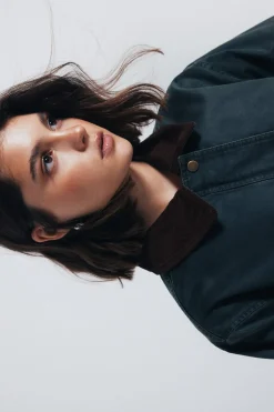 Springfield Chaqueta corta encerada kaki