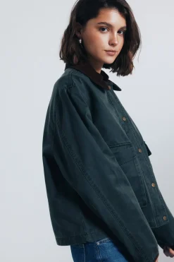 Springfield Chaqueta corta encerada kaki