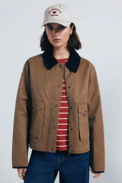 Springfield Chaqueta corta encerada beige Best