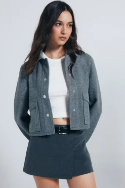 Springfield Chaqueta corta felpa gris Online