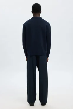 Selected Chaqueta cárdigan con bolsillos 100% algodón orgánico Azul marino Best