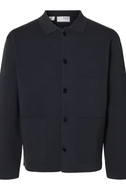 Selected Chaqueta cárdigan con bolsillos 100% algodón orgánico Azul marino Best