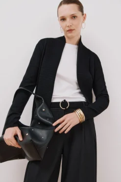 Cortefiel Chaqueta cuello chal Negro Discount