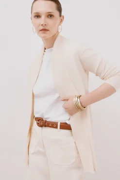 Cortefiel Chaqueta cuello chal Marfil