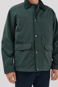 Cortefiel Chaqueta cuello combinado Verde oscuro