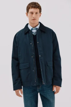 Cortefiel Chaqueta cuello combinado Azul marino New