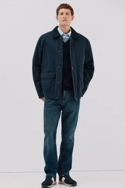 Cortefiel Chaqueta cuello combinado Azul marino New