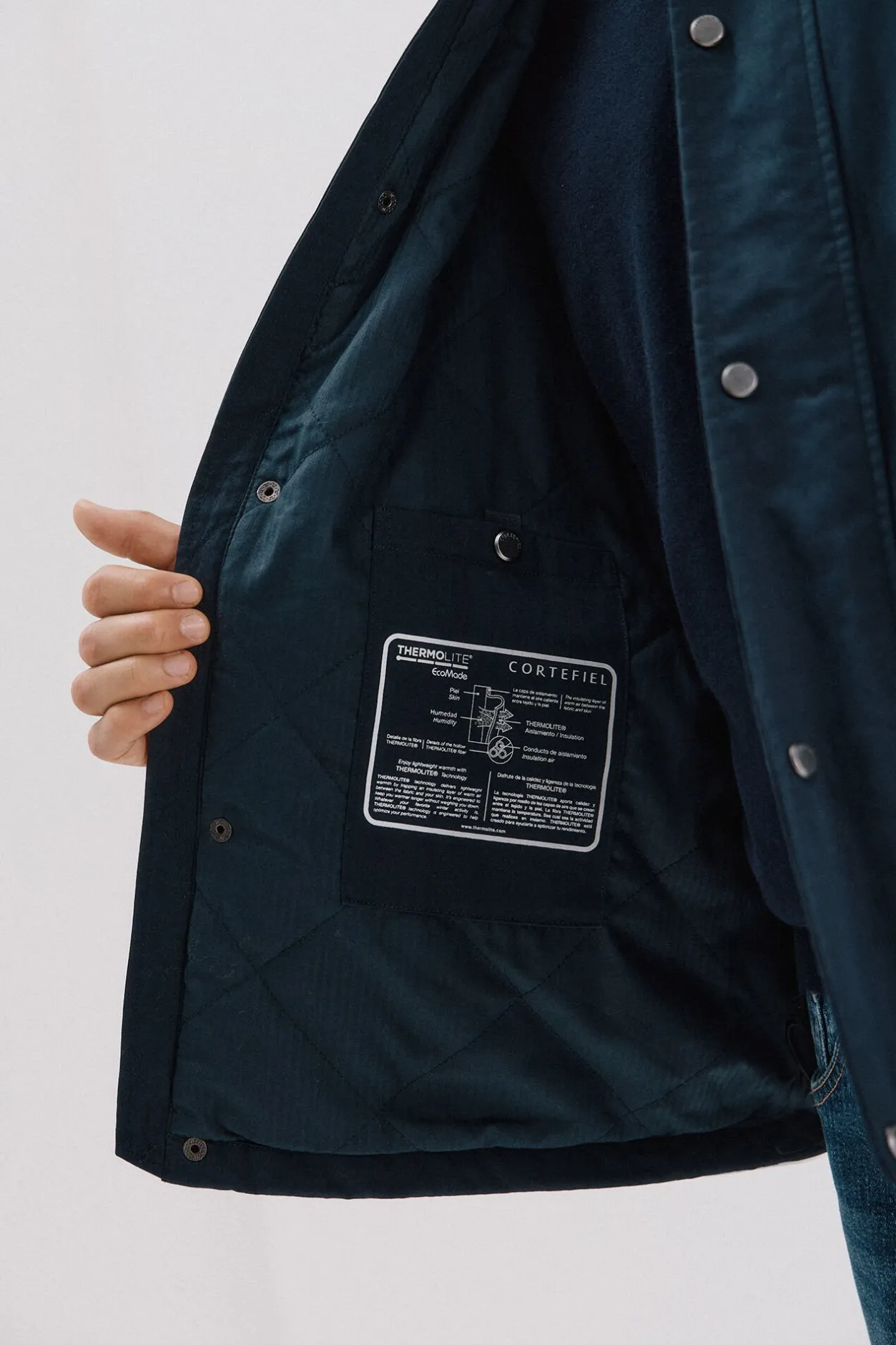 Cortefiel Chaqueta cuello combinado Azul marino New