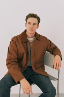 Cortefiel Chaqueta cuello combinado Marr&oacute;n Best