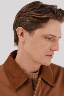 Cortefiel Chaqueta cuello combinado Marr&oacute;n Best