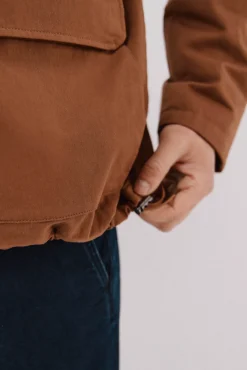 Cortefiel Chaqueta cuello combinado Marr&oacute;n Best