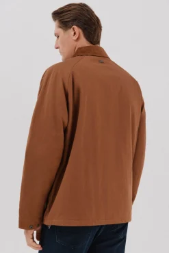 Cortefiel Chaqueta cuello combinado Marr&oacute;n Best