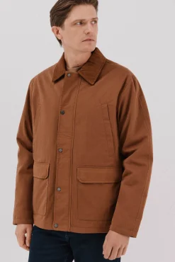 Cortefiel Chaqueta cuello combinado Marr&oacute;n Best