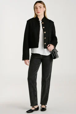 Vila Chaqueta de paño con botones Negro Online