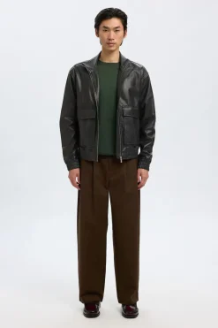 Selected Chaqueta de piel 100% piel de cordero. Negro Clearance