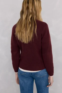 Pedro del Hierro Chaqueta de punto con detalles de ochos Burdeos Outlet