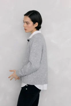 Pedro del Hierro Chaqueta de punto con detalles de ochos Gris Discount