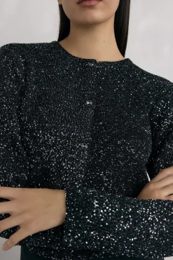 Pedro del Hierro Chaqueta de punto lentejuelas Negro Sale