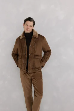 Pedro del Hierro Chaqueta doble faz borrego Marr&oacute;n Outlet