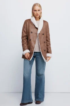 Springfield Chaqueta doble faz botones marr&oacute;n Hot